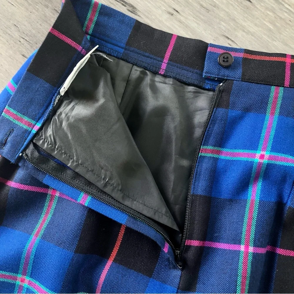 Vintage 1980s-90s That’s Me High Rise Plaid Fitted Mini Skirt Pencil Skirt - Picture 8 of 11